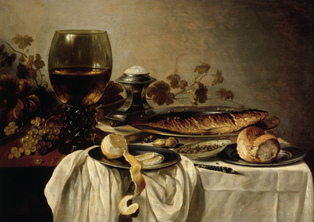 Frukost, 1646 av Pieter Claesz