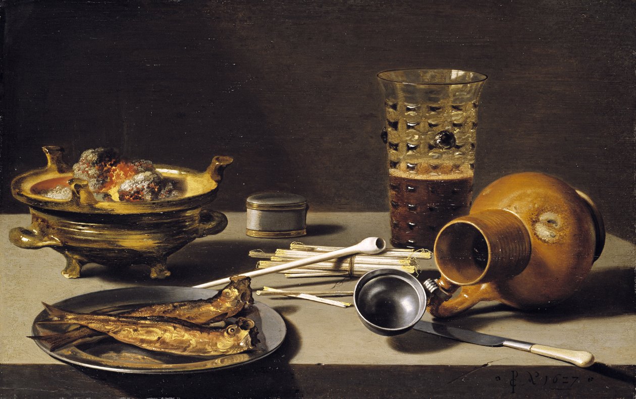 Stilleben, 1627 (olja på ekpanel) av Pieter Claesz