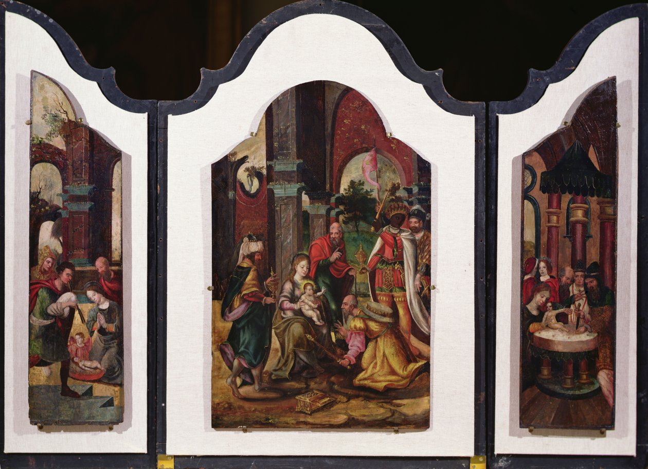 The Adoration of the Magi (se 101585 för recto) av Pieter Coecke van Aelst