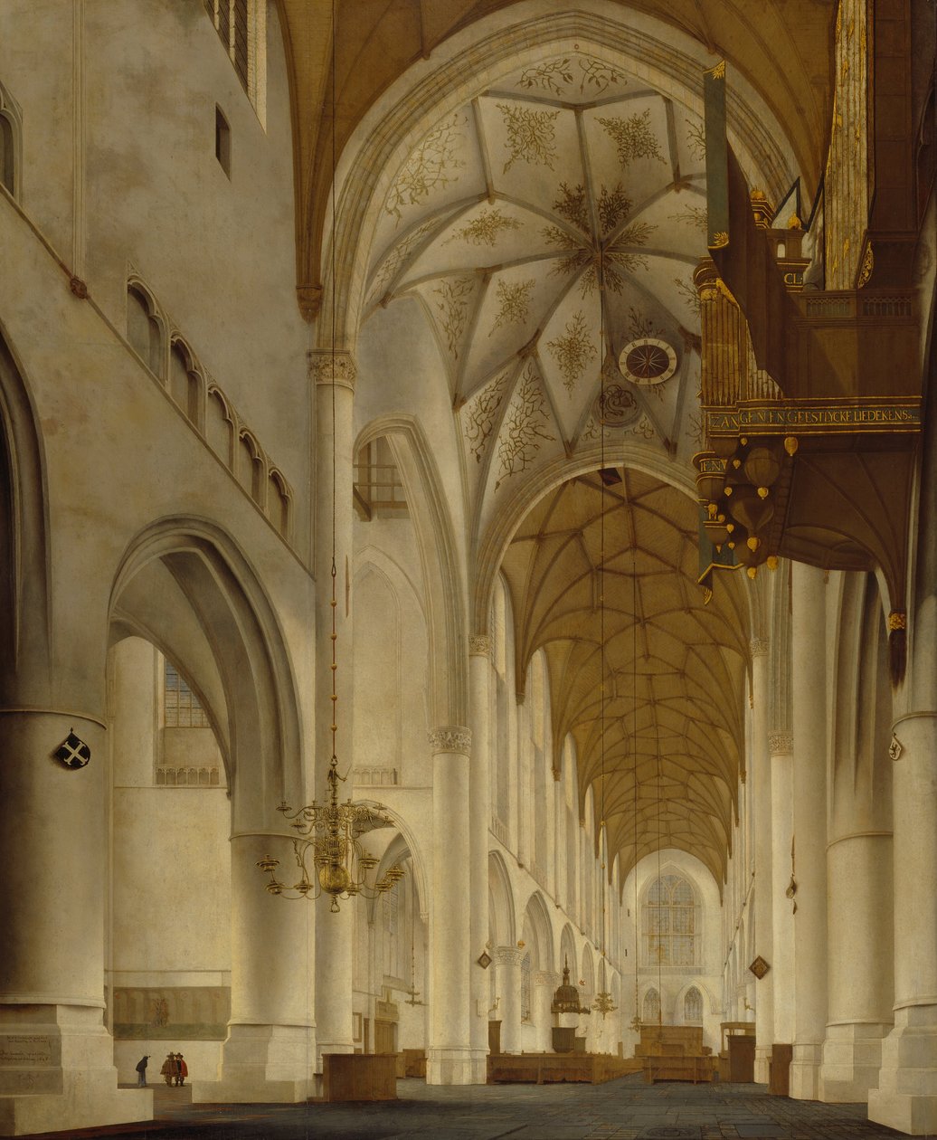 The Interior of St Bavos Church, Haarlem (the Grote Kerk) av Pieter Janszoon Saenredam