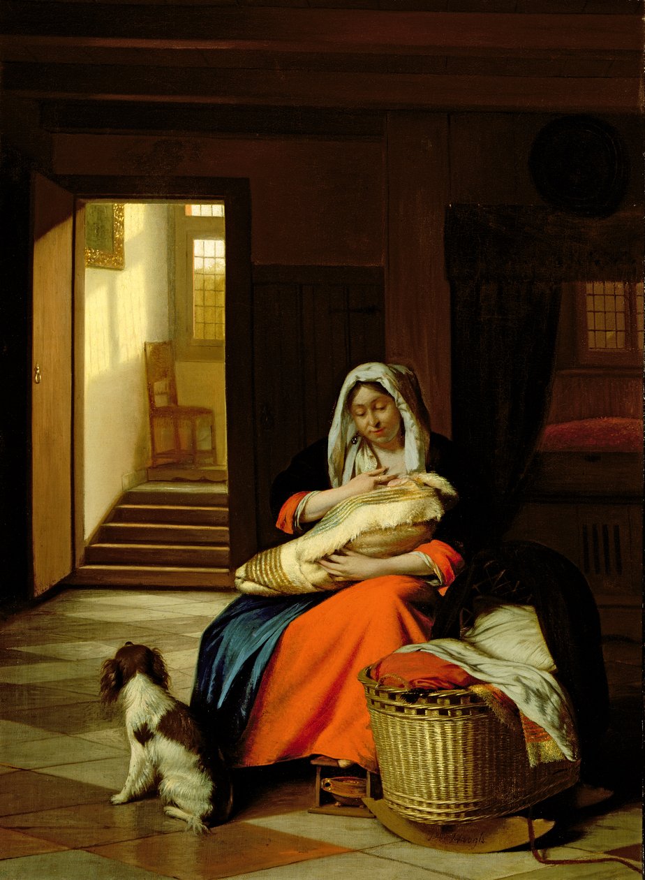 Moder som sköter sitt barn, 1674-76 av Pieter de Hooch