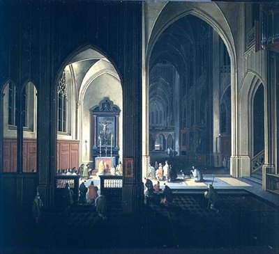 Interiör av en gotisk kyrka av Pieter the Elder Neeffs
