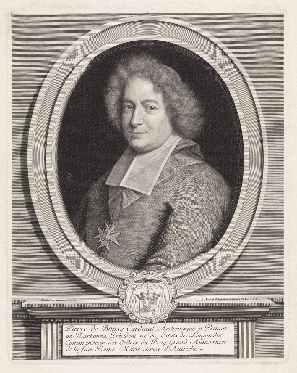 Portrait of Pierre de Bonzi av Pieter van Schuppen