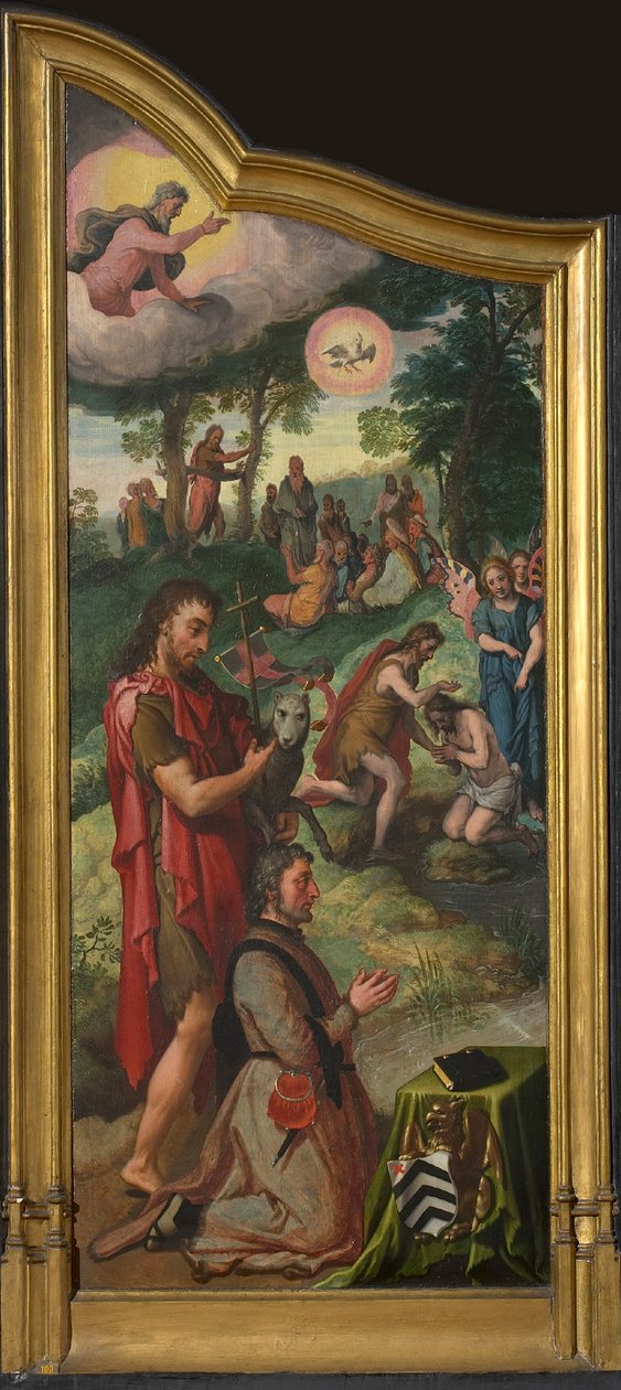 Jan van der Biest Triptyk vänster panel. av Pieter Aertsen