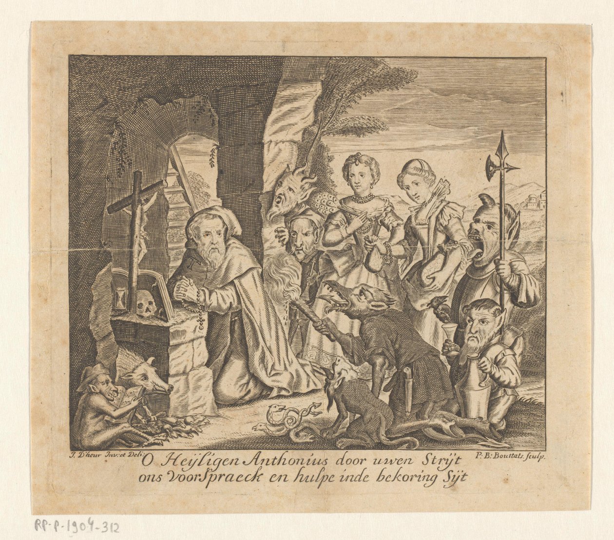 Sankt Antonius frestelse av Pieter Balthasar Bouttats