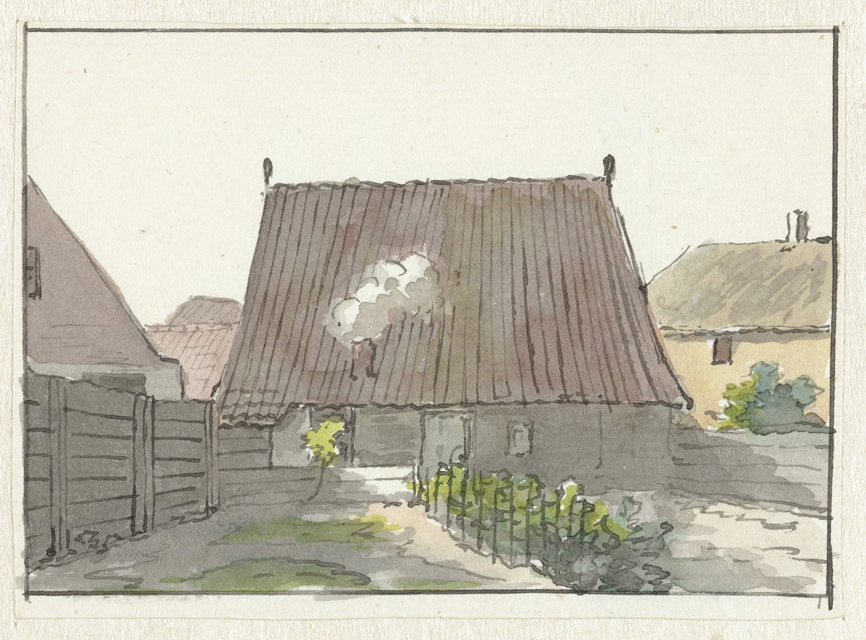 Hus med bakgård av Pieter Bartholomeusz. Barbiers
