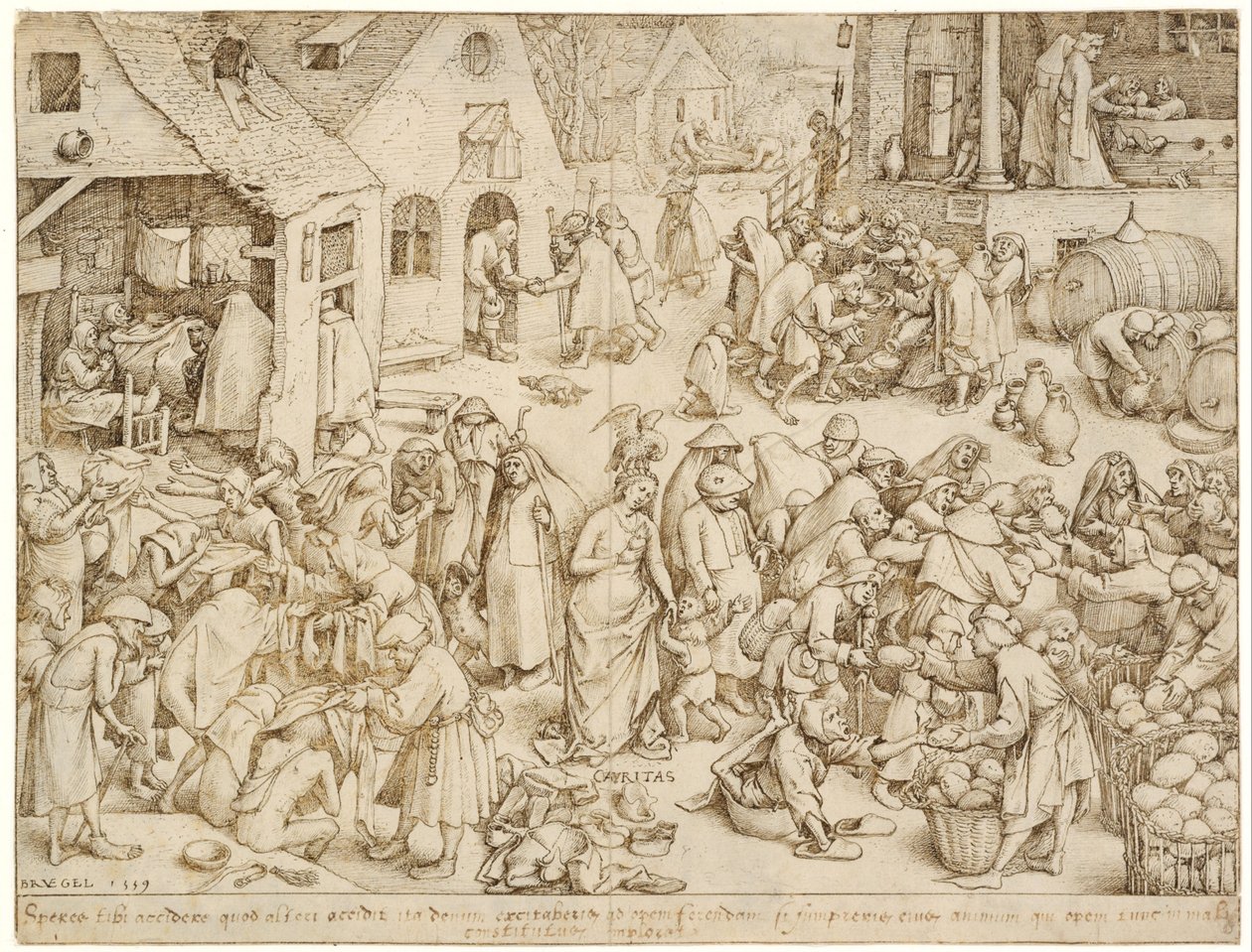 De sju dygderna 3 Välgörenhet av Pieter Brueghel the Elder