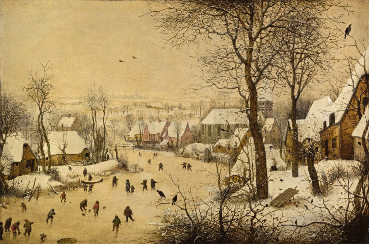 Vinterlandskap med fågelfälla av Pieter Brueghel the Elder