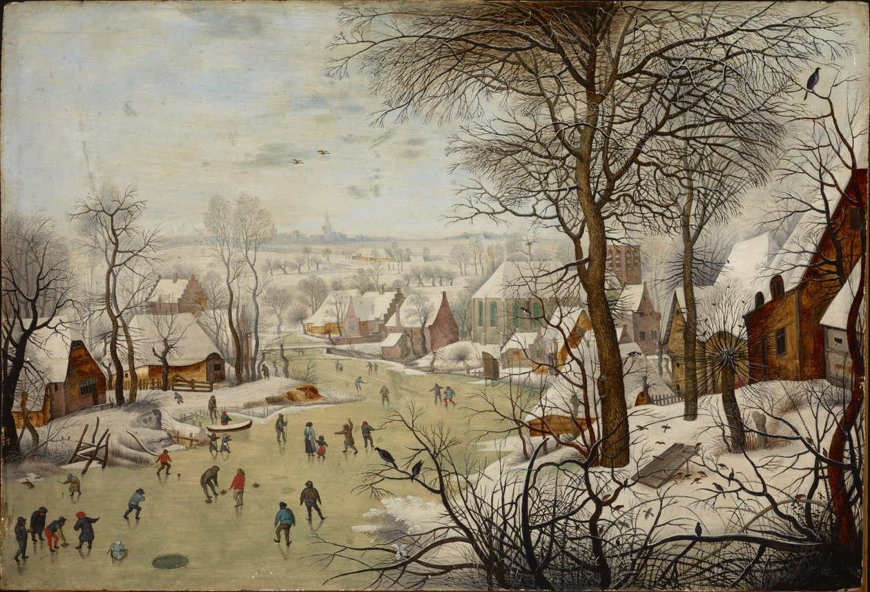 Vinterlandskap med fågelfälla av Pieter Brueghel the Younger