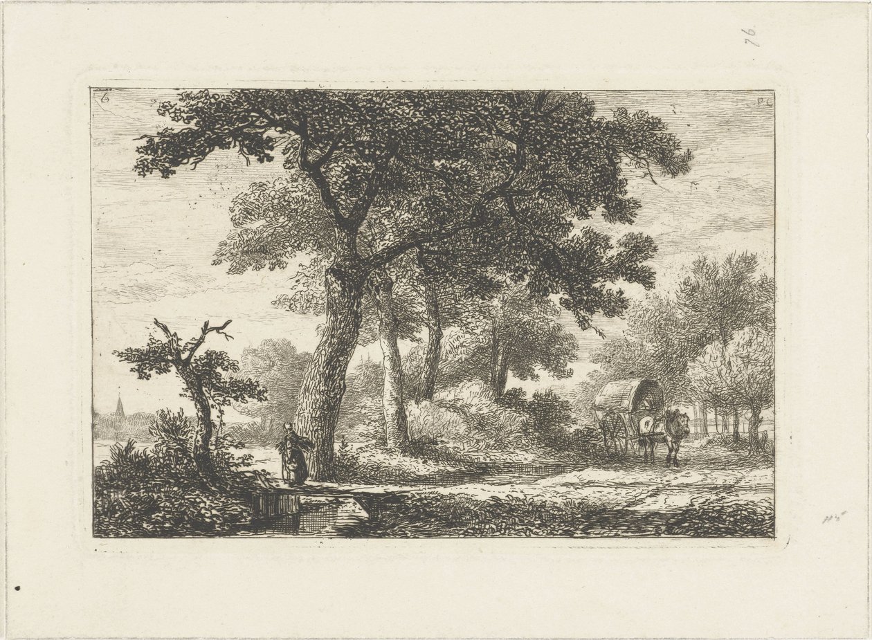 Landskap med täckt vagn Waterscapes (serietitel) av Pieter Casper Christ