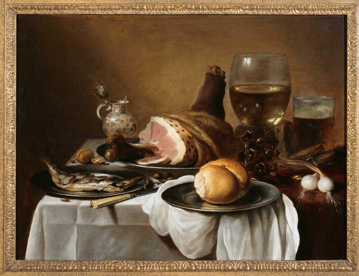 Frukostbit, ca 1640 (olja på panel) av Pieter Claesz