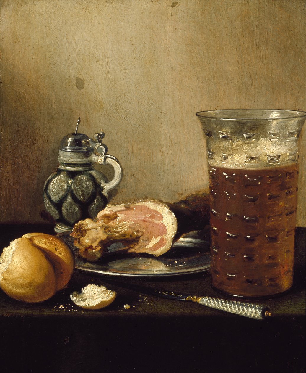 Stilleben med en skinka, 1600-talet av Pieter Claesz