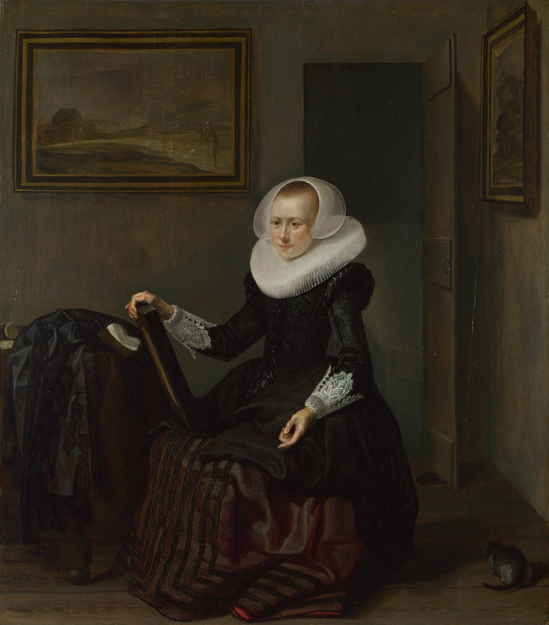 En kvinna som håller en spegel, 1625 av Pieter Codde