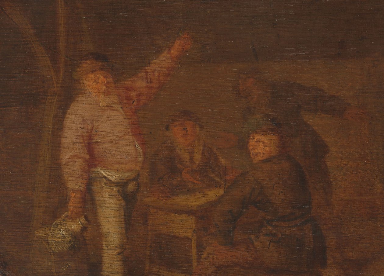 Bönder som dricker i en lada av Pieter Hermansz. Verelst