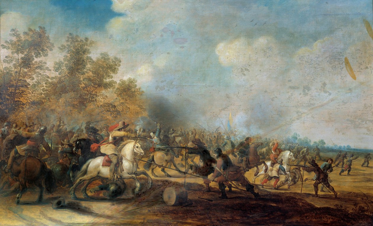 Kavalleriladdningsmålning av Pieter Meulener (1602-1654) av Pieter Meulener