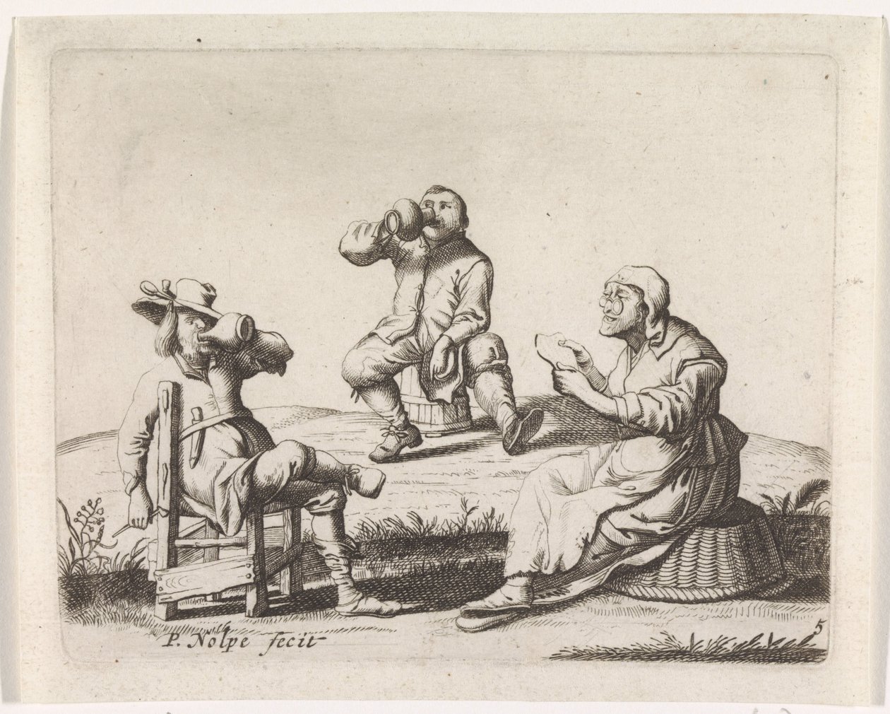 Tre bönder av Pieter Nolpe