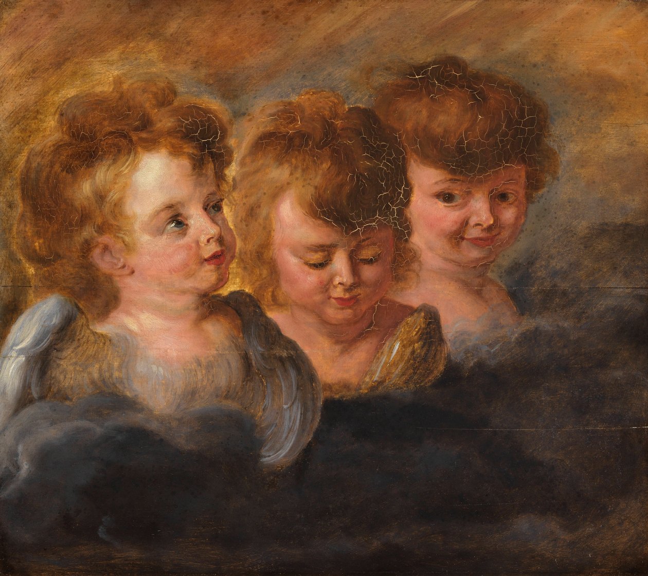 Tre änglahuvuden i molnen. av Pieter Paul Rubens