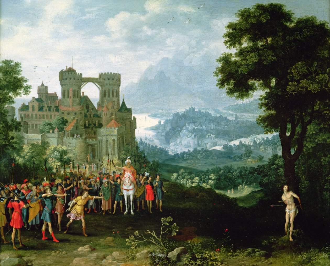 Sankt Sebastians martyrium swed av Pieter Schoubroeck
