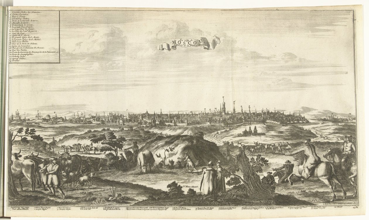 Utsikt över Moskva, 1726 av Pieter Van der Aa