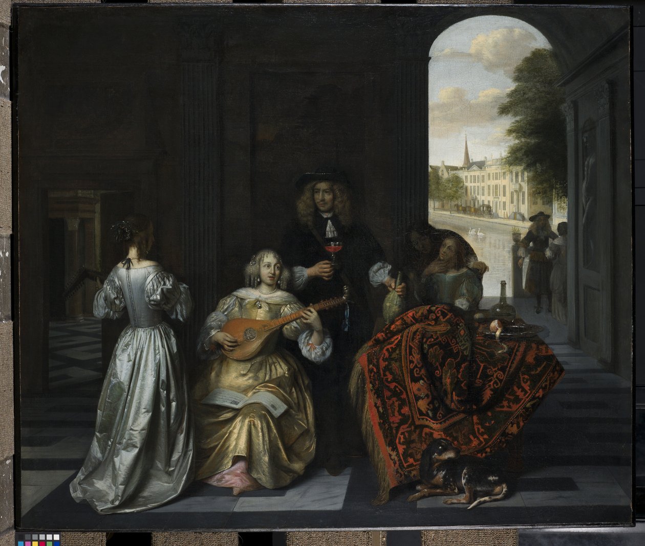 A Music Party (olja på duk) av Pieter de Hooch