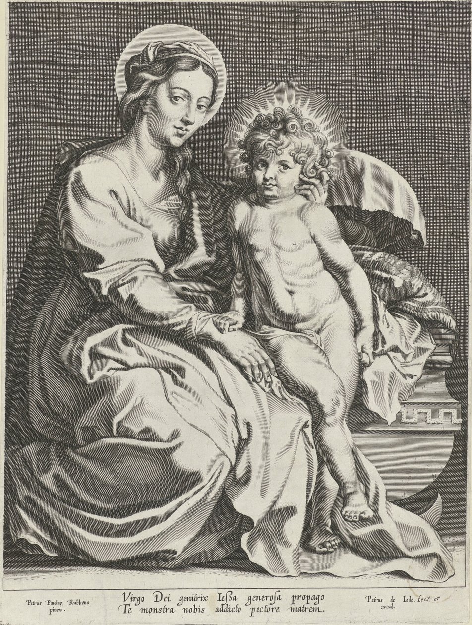Maria med Kristusbarn vid spjälsängen av Pieter de Jode (I)