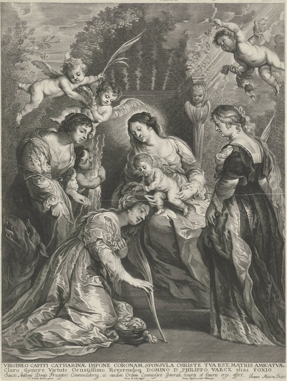 Kristusbarn kröner H. Catharina av Pieter de Jode (II)