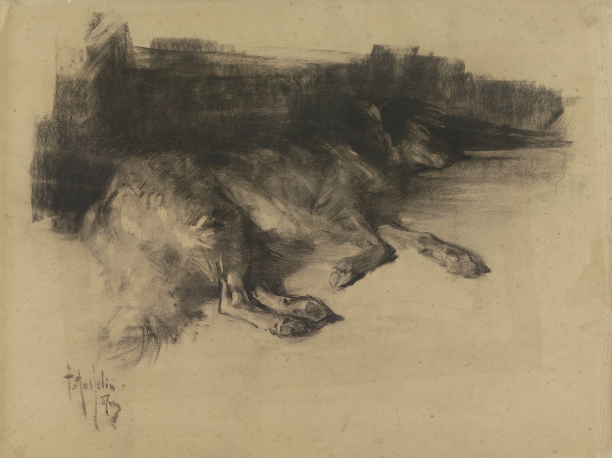 Liggande, sovande hund av Pieter de Josselin