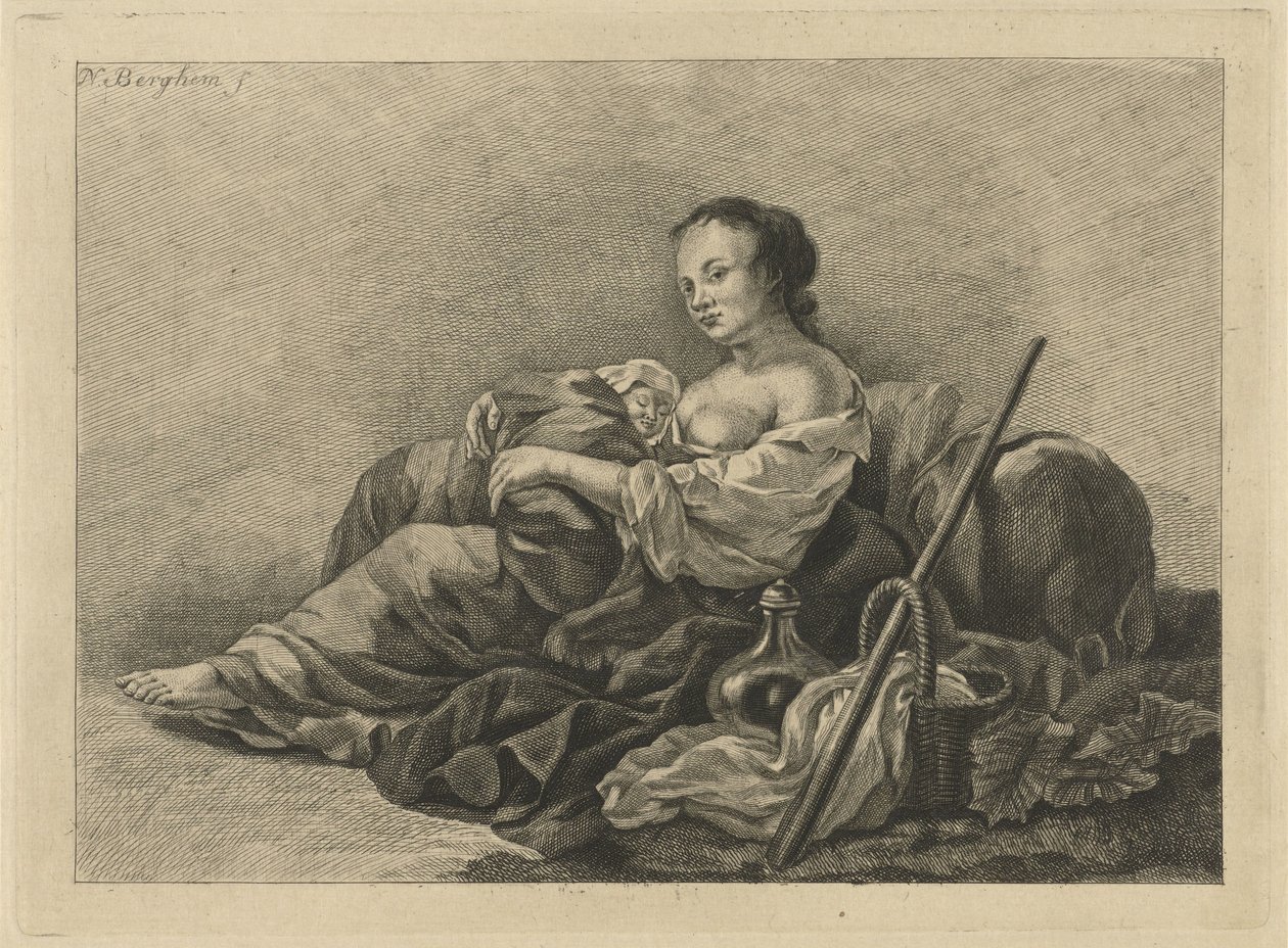 Herdinna med barn av Pieter de Mare