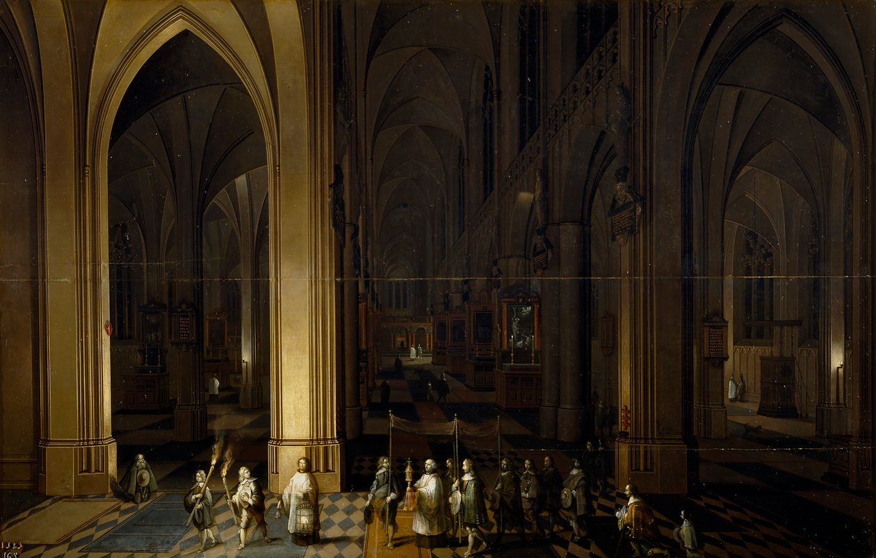 Interiör av en kyrka av Pieter the Elder Neefs