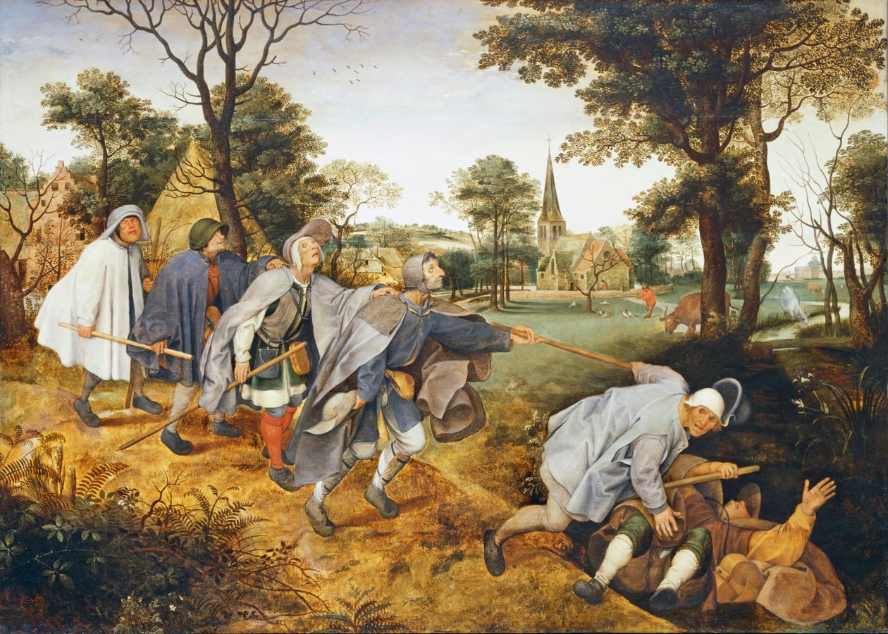 Liknelsen om den blinde ... av Pieter the Younger Brueghel