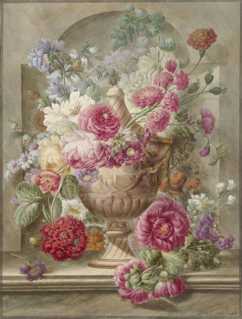 Vas med blommor av Pieter van Loo