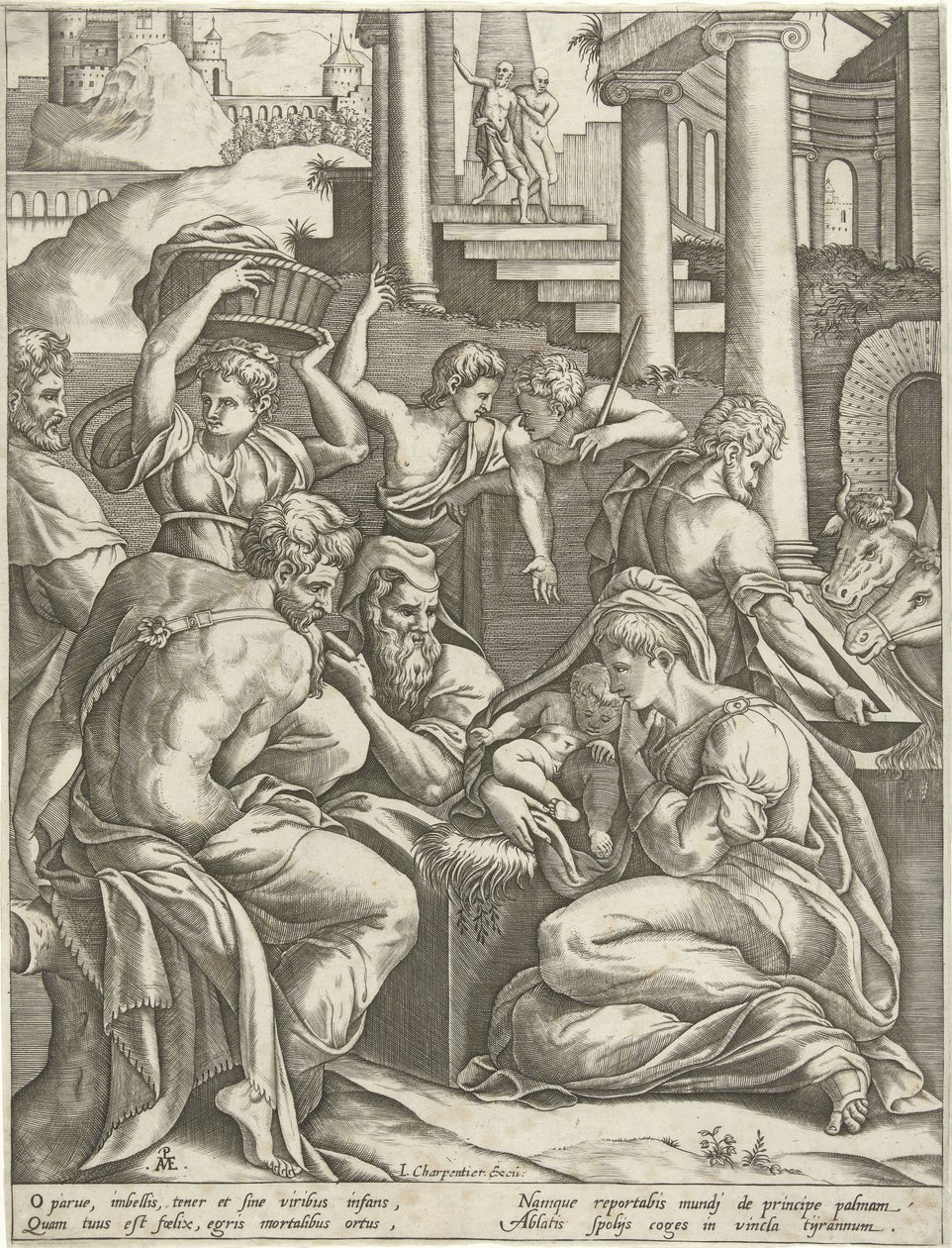 Tillbedjan av herdarna av Pieter van der Heyden
