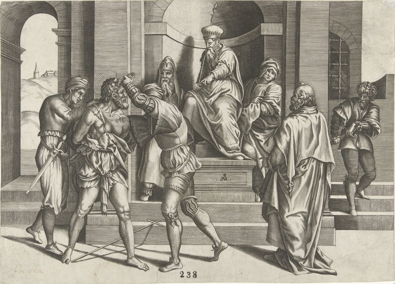Fängelse av Johannes Döparen av Pieter van der Heyden