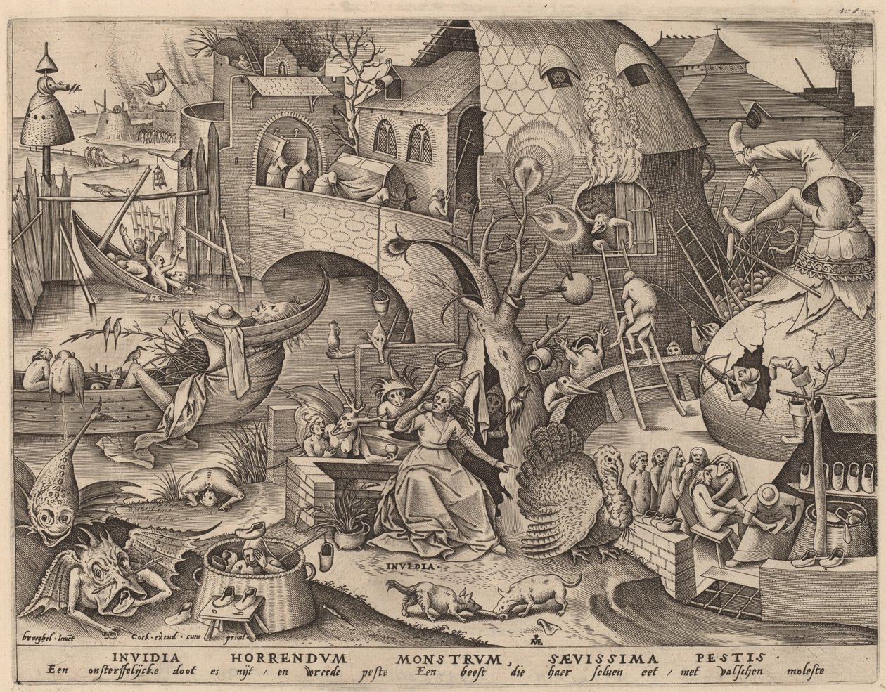 Avundas av Pieter van der Heyden after Pieter Bruegel the Elder