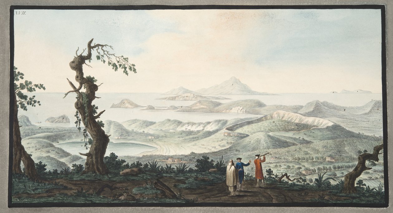 En fågelperspektiv från klostret Camalpoli, tavla XVII, från 