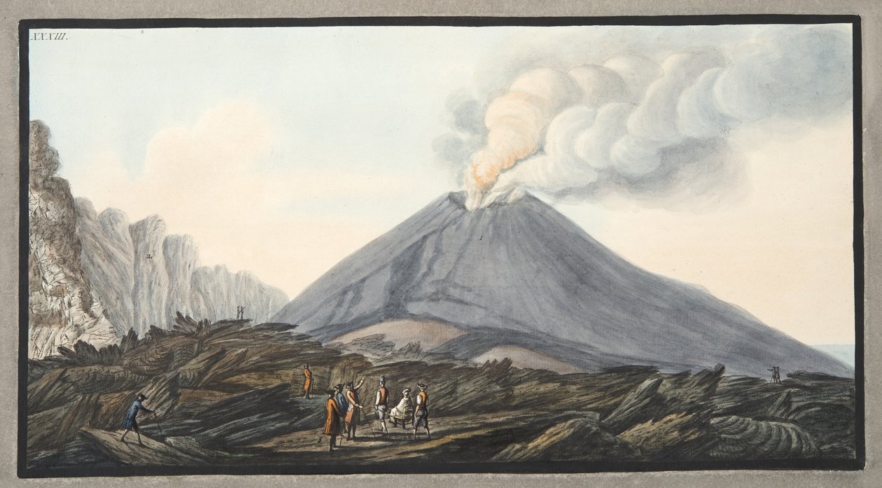 Utsikt över Atrio di Cavallo mellan Somma och Vesuvius, skylt 33 från 