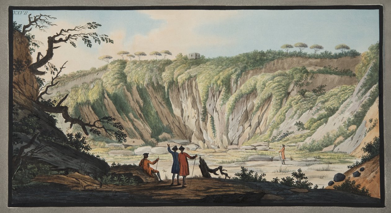 Utsikt tagen från botten av kratern i Monte Nuovo, tavla XXVII, från 