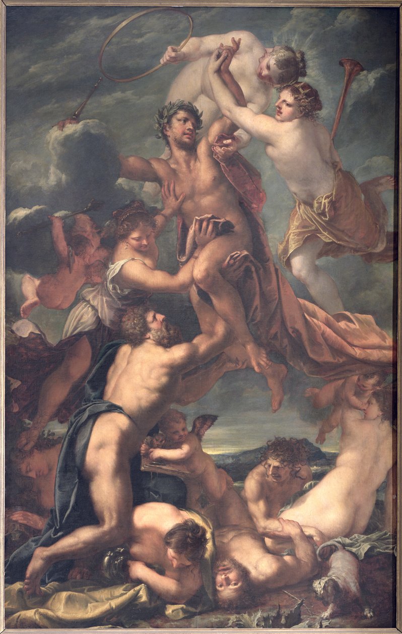 Apotheosis af kejser Leopold I af Østrig (1640-1705), 1658-59 swed. av Pietro Liberi