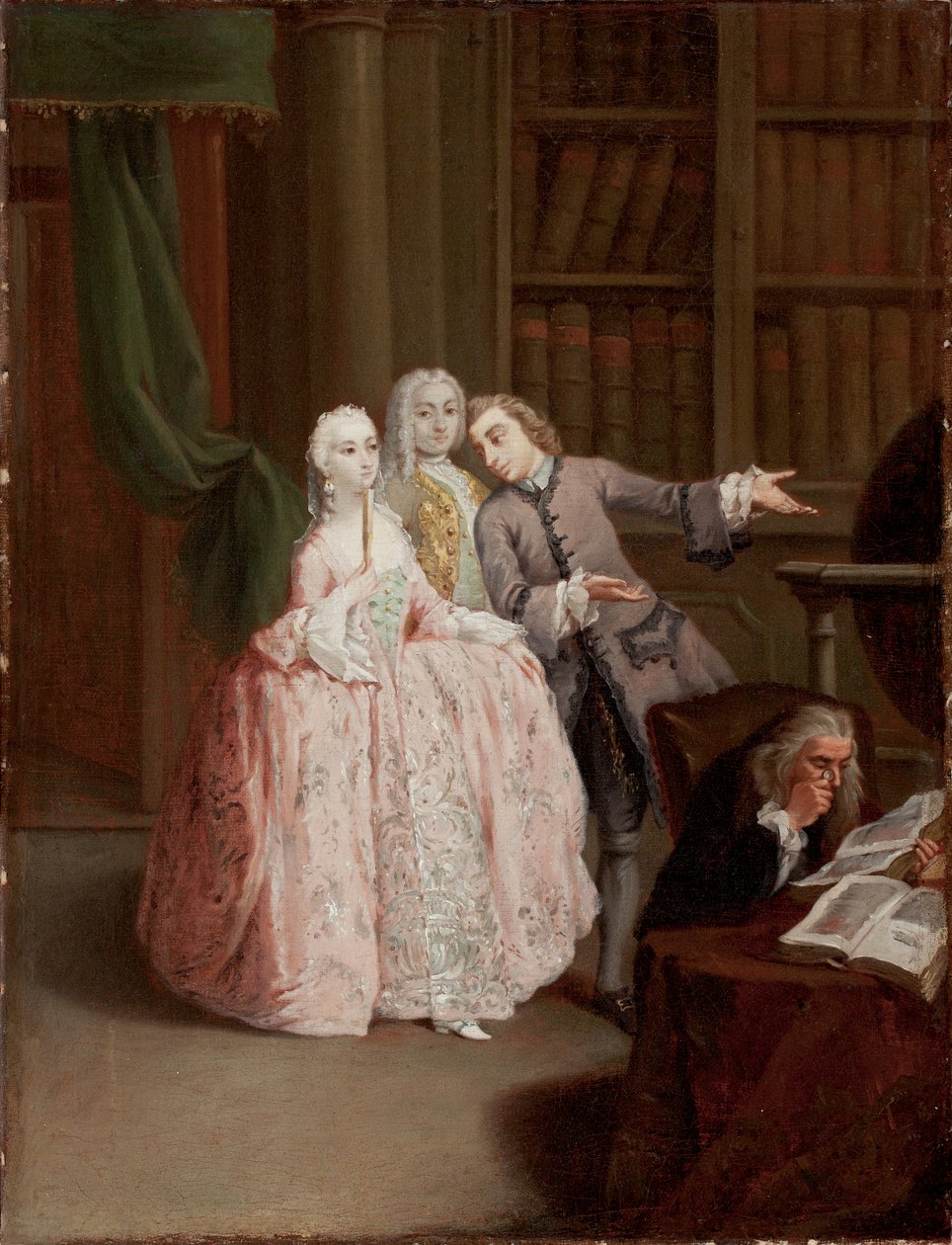 Besök på ett bibliotek av Pietro Longhi