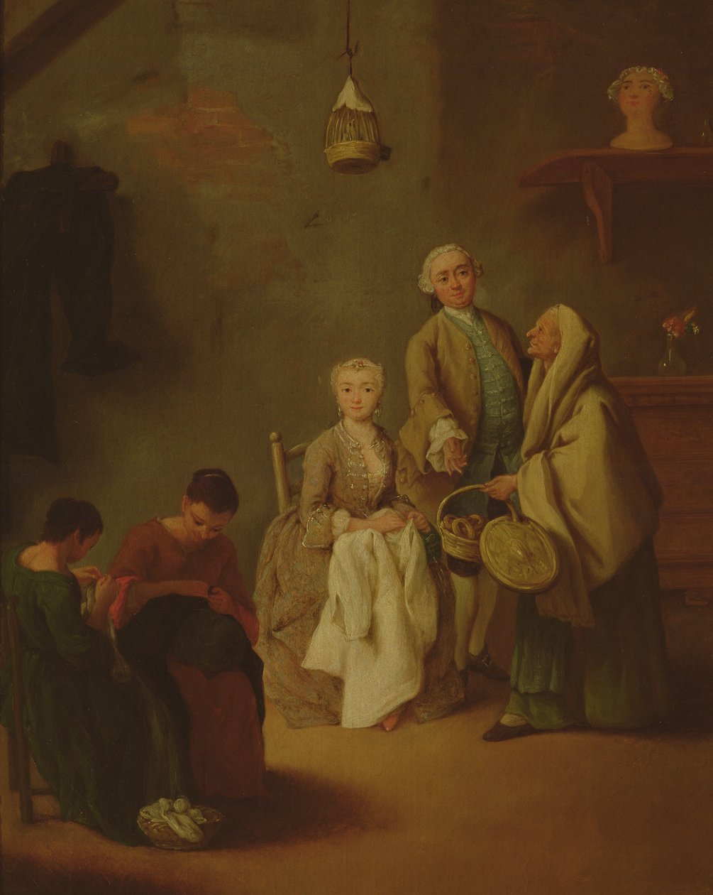 Kvinnors sömnad av Pietro Longhi
