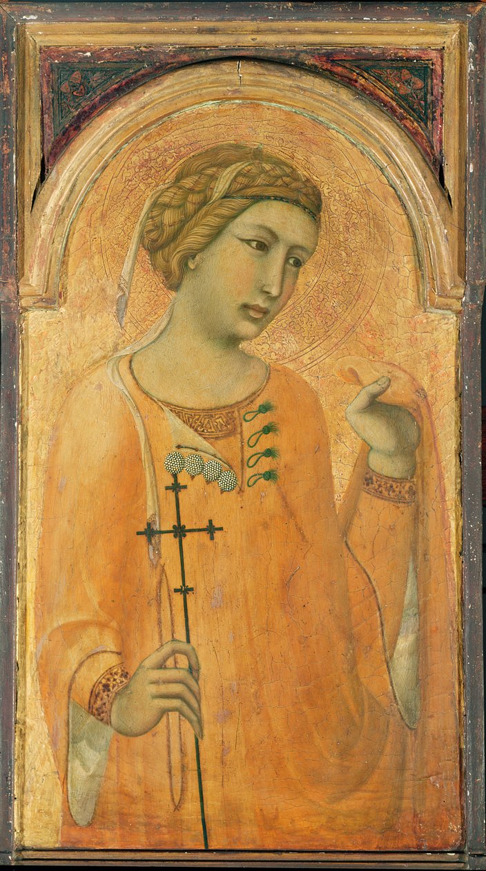 En kvinnlig helgon, möjligen St. Margareta, 1320-29 (tempera och bladguld på panel) av Pietro Lorenzetti