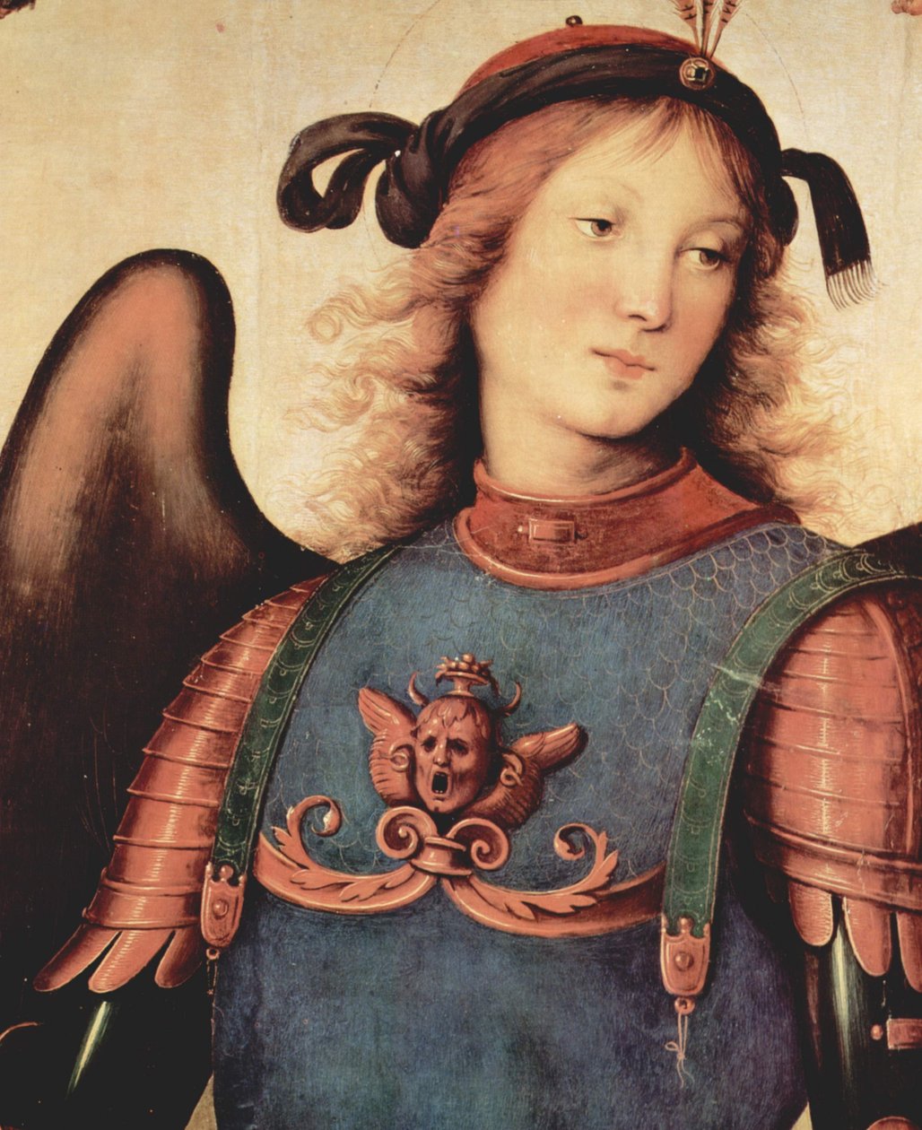 Maria Himmelfahrt mit vier Heiligen, Detail av Pietro Perugino