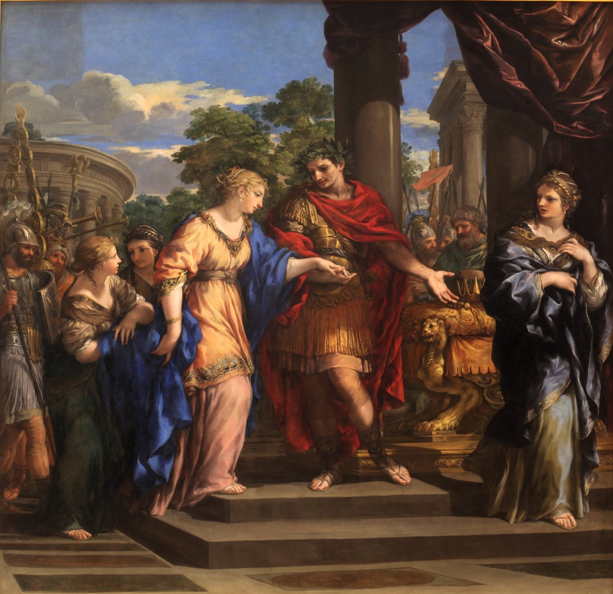 Caesar gibt Cleopatra den ägyptischen Thron av Pietro da Cortona