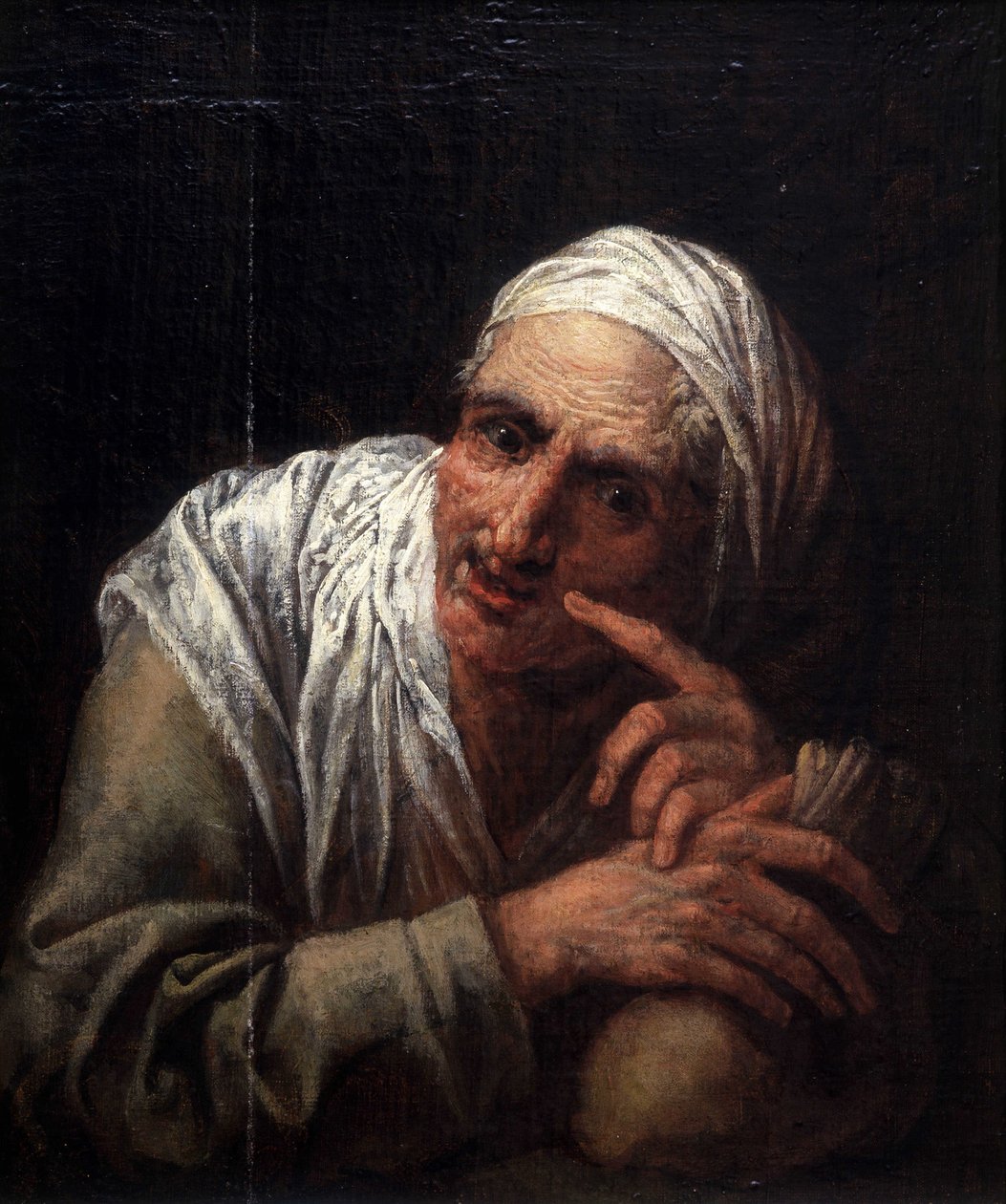 Gammal kvinnas ansikte av Pietro  Della Vecchia