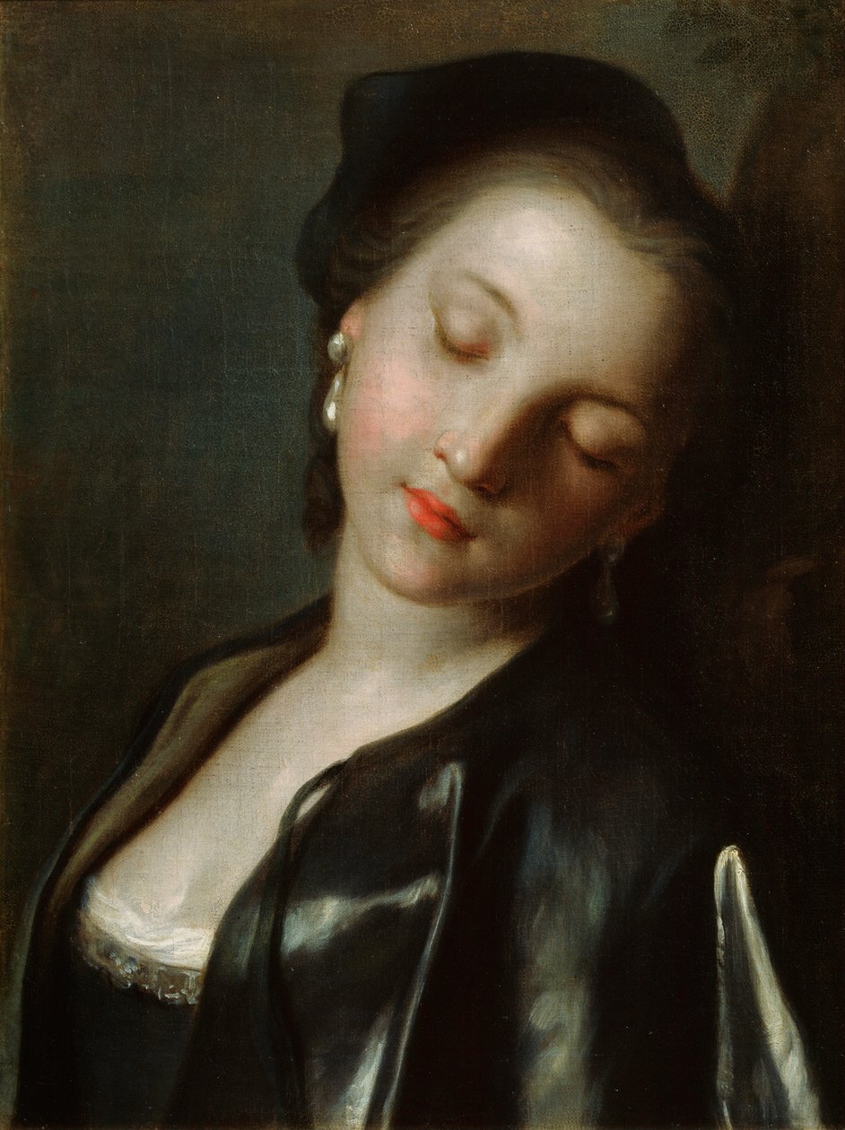Sovande ung kvinna, mitten av 1700-talet av Pietro Antonio Rotari