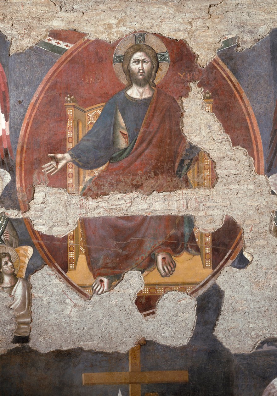 Den sista domen: Kristus trumfande. Detalj. (Fresk av Pietro Cavallini