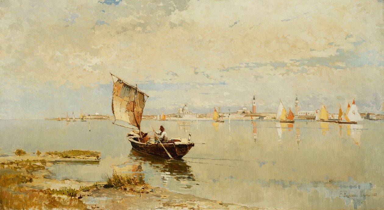 På lagunen, 1882 av Pietro Fragiacomo
