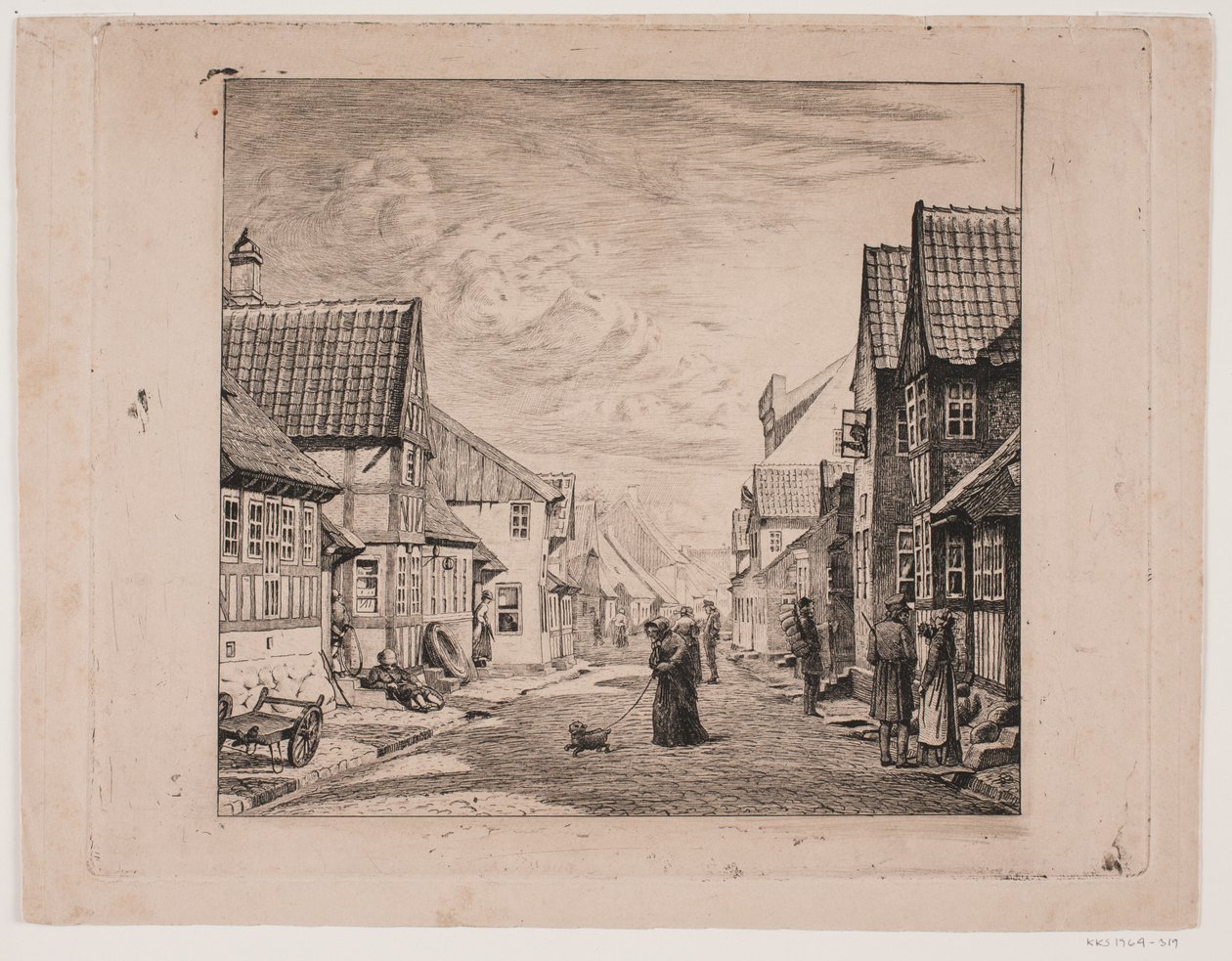 En marknadsstadsgata av Pietro Købke Krohn