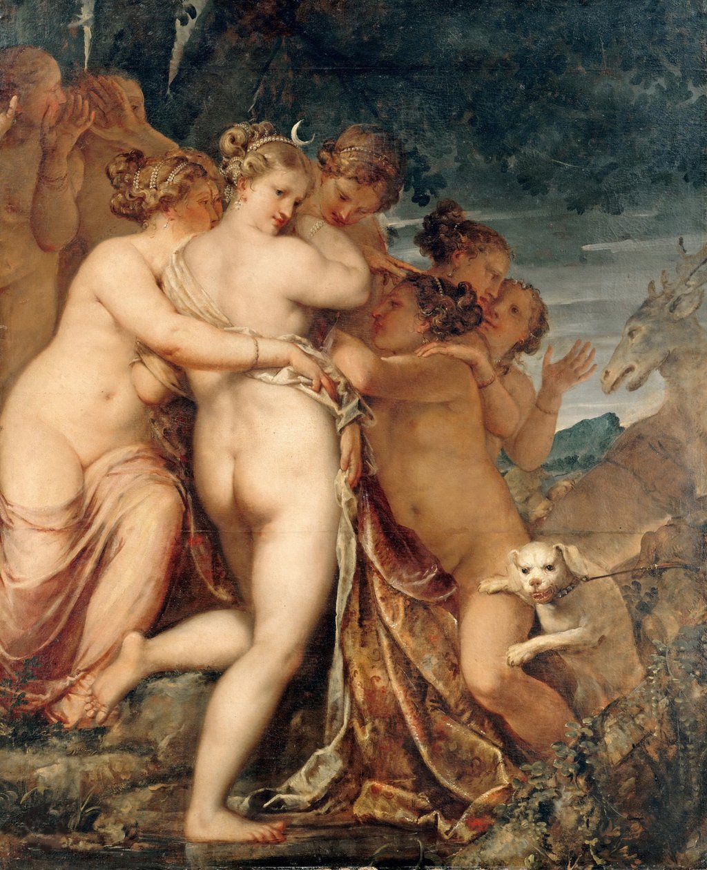 Diana och Actaeon, ca. 1600. av Pietro Liberi