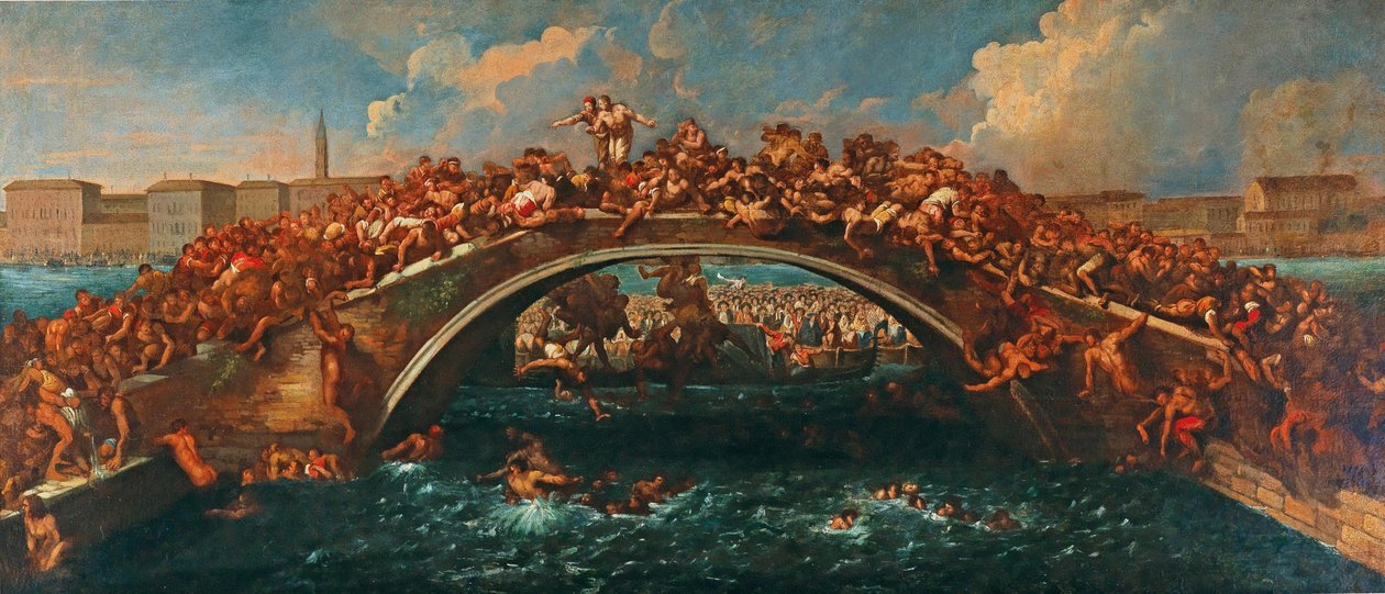 Ponte dei Pugni i Venedig. av Pietro Liberi